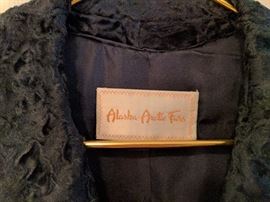 Navy Curly Lamb Coat