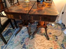  Pair Regency period laburnum oyster veneer pedestal tables.  