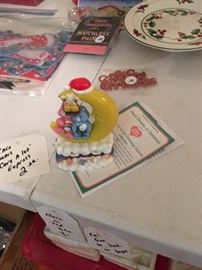 Care bear numbered Christmas ornaments with papers. Several to choose from