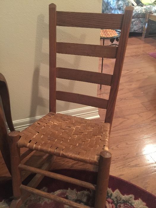 Antique wicker bottomed chair