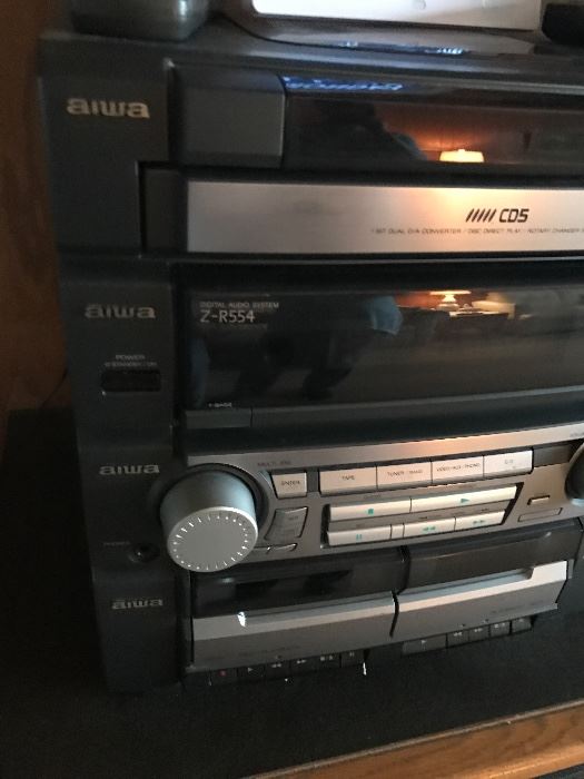 Aiwa system  with floor and wall speakers