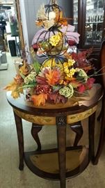Half Moon Lamp Table, Fall Centerpiece