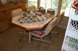 Retro Dining Set, Johnson Bros., Friendly Village service for 12 & Serving Pieces