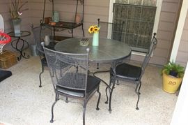 Iron & Glass Table & Chairs