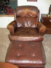 Leathercraft chair & ottoman