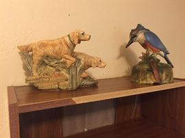 Weller Woodcraft Hunting Dogs and Kingfisher Flower Frog