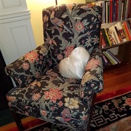 Comfy chair by Kittinger,  with satin heart pillow