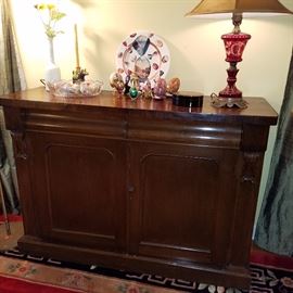 Cabinet with two drawers over two doors