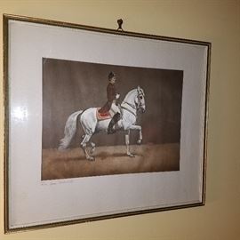 Signed equestrian print