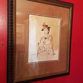 Ca. 1940's artwork...signed with initials only.