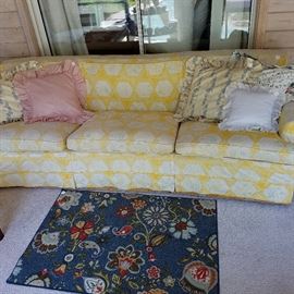 Slip-covered vintage sofa