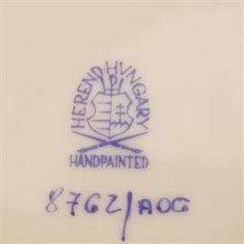 Herend mark on the back of the horseshoe shaped dish
