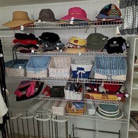 Hats, baskets, shoe racks (on end...on the bottom)
