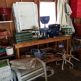 Garden items, folding chairs, etc.