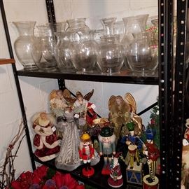 Nut crackers, angels, vases