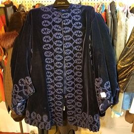 Brocade trimmed jacket...very 1980's!