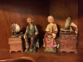 Vintage Ardalt of Japan Music Box Verithin Man Listening to Gramophone