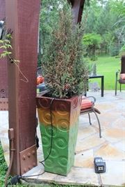 Many outdoor pots