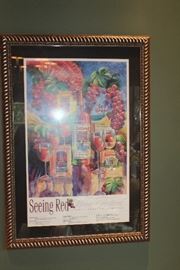 Seeing Red Wine Festival Poster framed beautifully