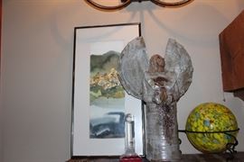 Ann Rab painting and beautiful pottery angel