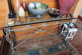 JOHN IMBROGLIO GLASS TOP TABLE