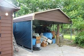 Two car covered portable carport