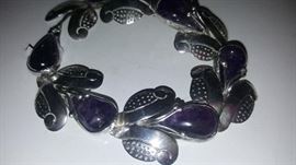 Vintage sterling and amethyst bracelet