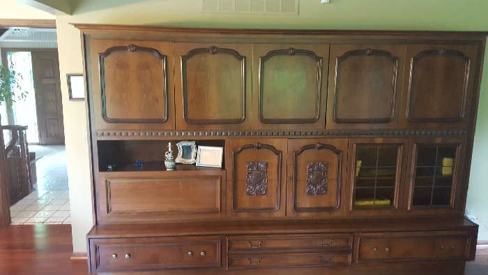 Beautiful wood carved media center - $500