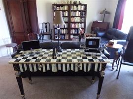 Mackenzie Child's table (it's still available at there web page for $3,995)