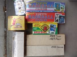 Boxes and boxes of baseball and sports collectible cards.