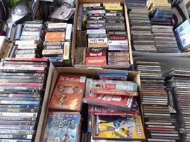 Cd's $2 ea, DVD's $3 ea and VHS $1 ea