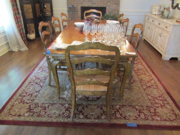 CENTURY DINING SET WITH 8 CHAIRS AND 2 LEAVES