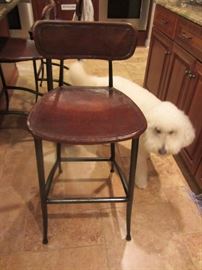 3 leather bar stools
