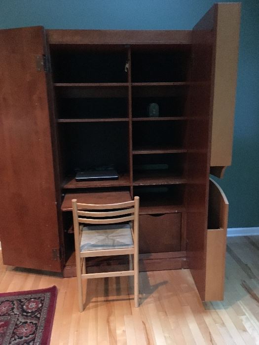 Armoire storage or desk and chair