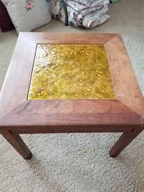 Mid Century, Brown Saltman tile side table...ck out ebay!