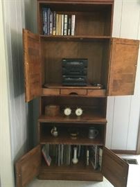Book cases with Records and Books