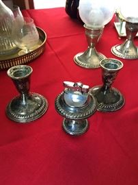Sterling silver Lighter and candle holders