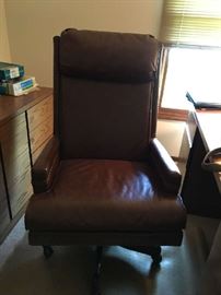 Leather and Studded Desk Chair