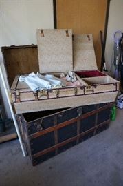 This sea chest is over 100 years and still has its insert for extra storage