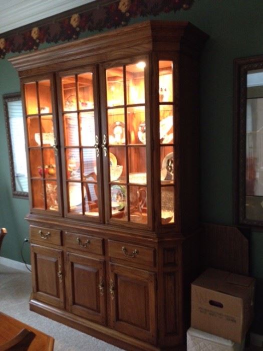 Breakfront china cabinet.  Two piece