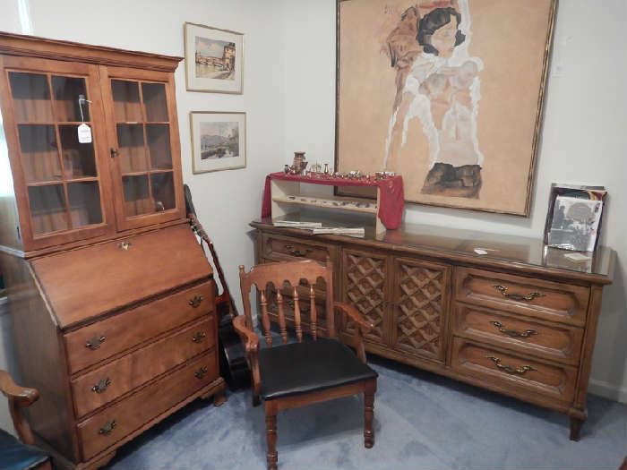 SECRETARY AND CHEST OF DRAWERS