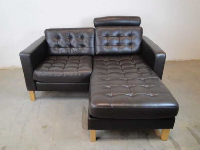 100 Leather Loveseat with Chaise