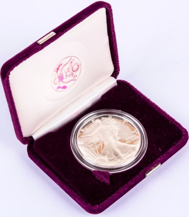 Lot 297 - Coin 1987 American Silver Eagle Proof with Box