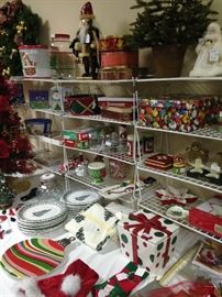 Variety of Christmas decorations and dishes
