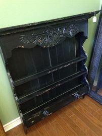 Black detressed display shelf