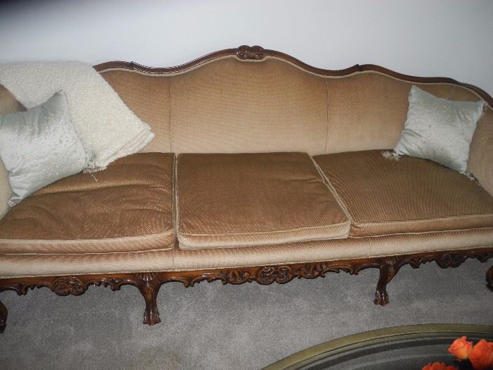 Antique (150 yrs old) sofa with beautiful carved wood.