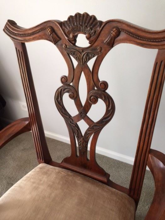 Close up of dining room chairs