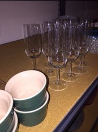 Wine glasses, custard cups