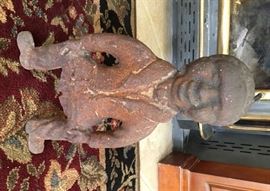 287b Mammie and Porter andirons, 15 in. T, 17 in. W.