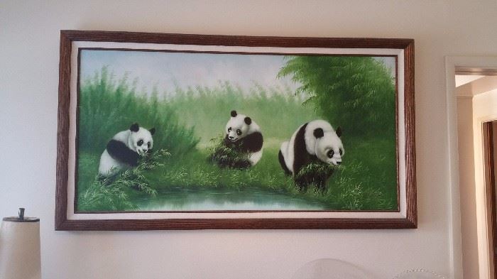 painting of pandas
